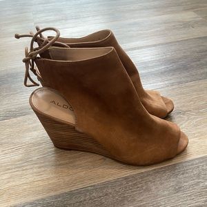Size 9 brown Aldo wedges worn one time
